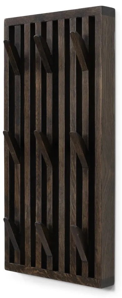 Tmavohnedý nástenný vešiak z dubového dreva 24 cm Parco – Spinder Design