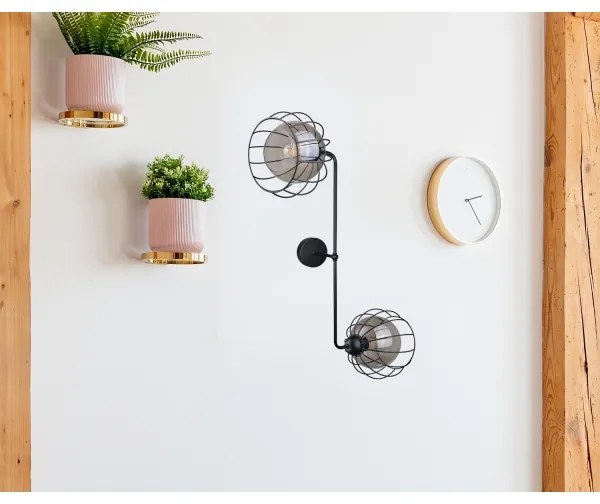 Nástenné svietidlo SOLO BLACK 2xE27/60W/230V