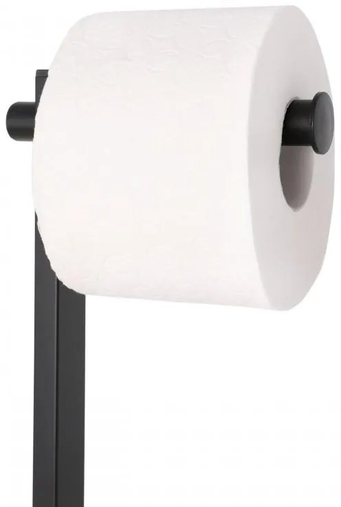 Erga Yami, držiak toaletného papiera s WC kefou a zásobníkom na papier, čierna, ERG-YKA-P.YAMI-FB