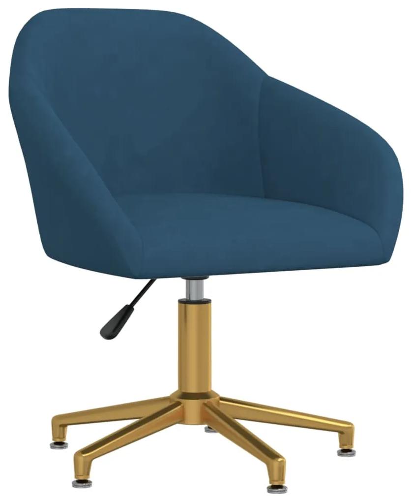 Otočná jedálenská stolička modrá zamatová 330588