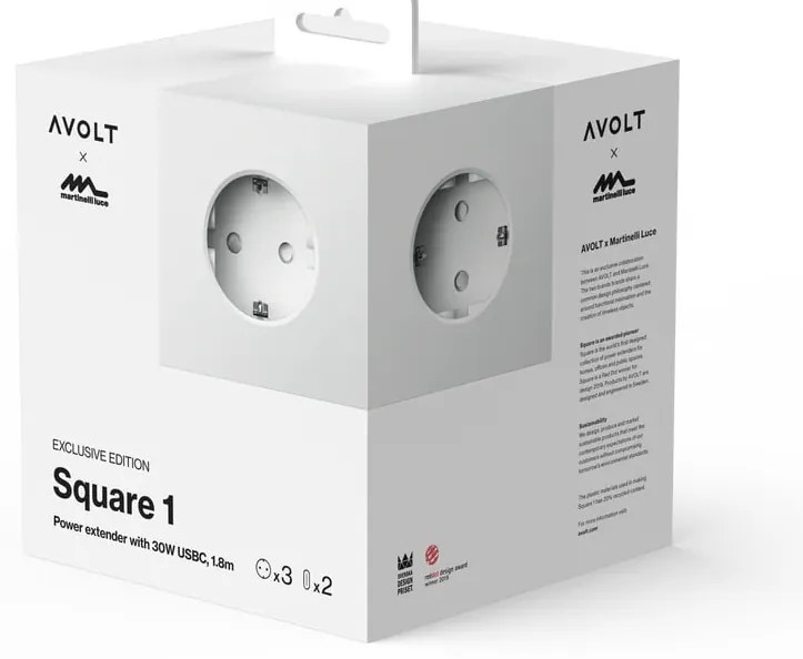 AVOLT Magnetická dobíjacia kocka Square 1 / USB-C Opal White