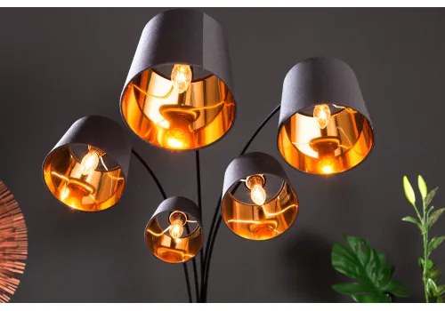 Stojaca lampa 40036 Levels 202cm Čierna - Zlatá - Komfort-nábytok