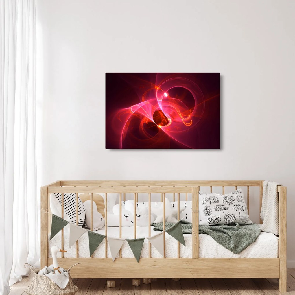 Moderný obraz ružovej abstrakcie (90x60 cm)