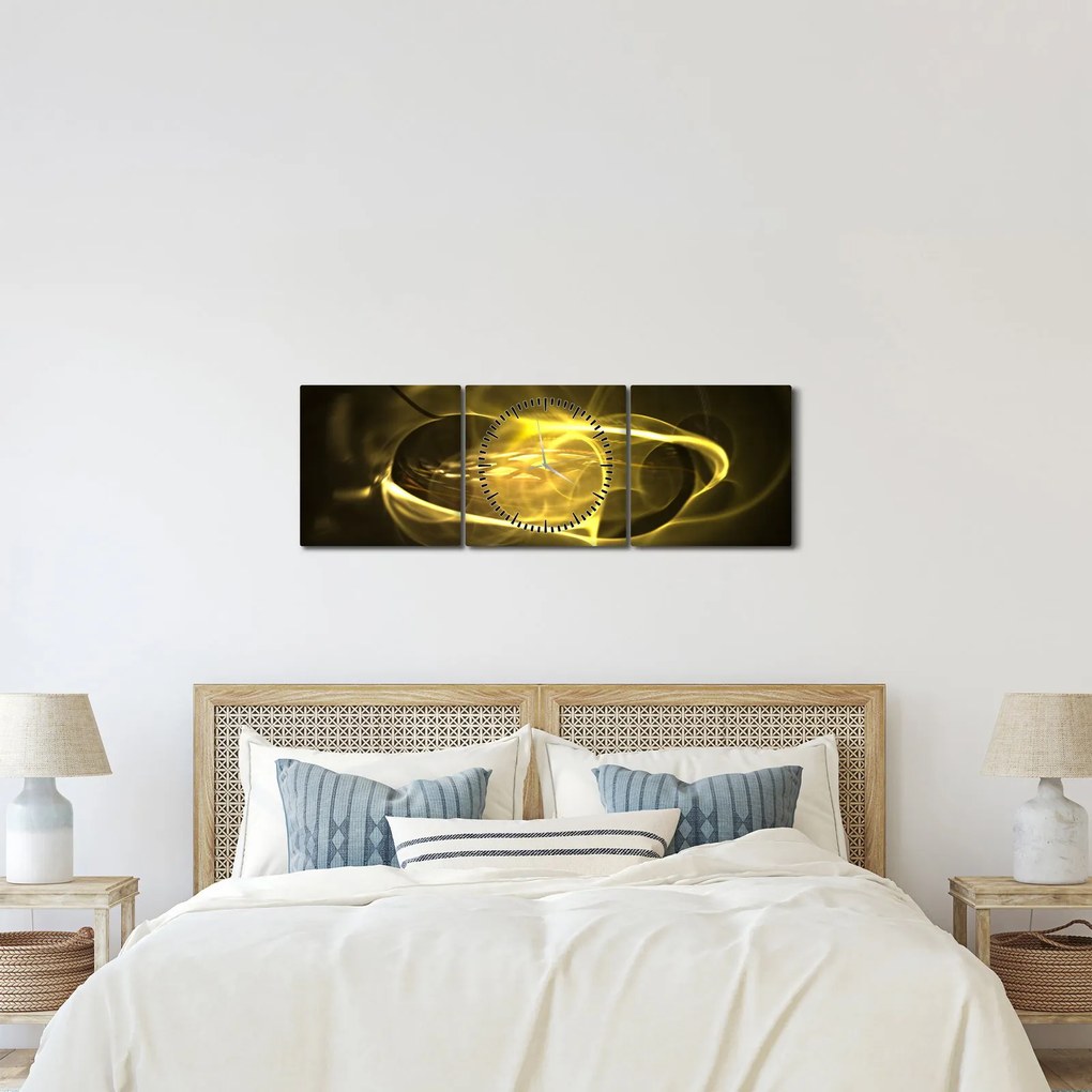 Moderný abstraktný obraz (s hodinami) (90x30 cm)