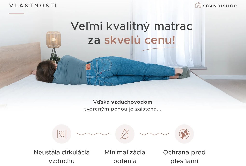 Penový matrac DELUXE 120x200 cm Ochrana matraca: BEZ chrániča matraca