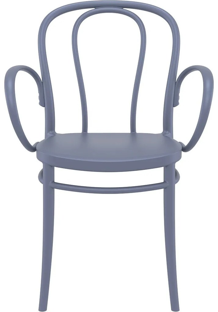 VICTOR XL záhradná stolička s podrúčkami dark grey