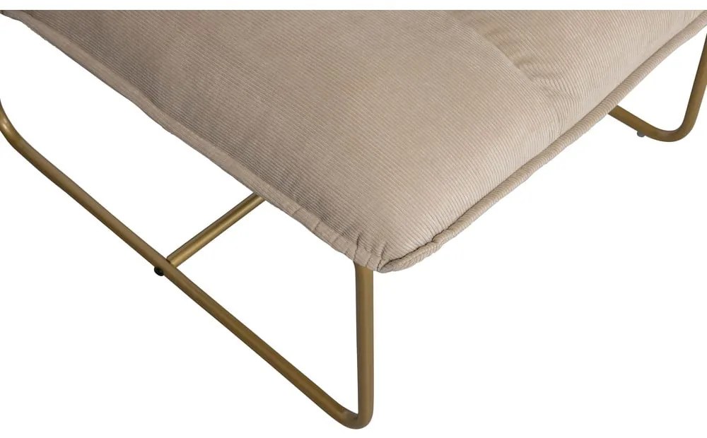 Béžové kreslo s konštrukciou v zlatej farbe WOOOD Fie