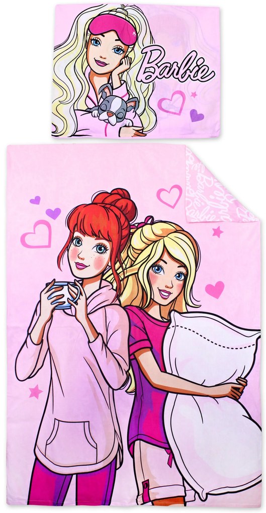 Bavlnené posteľné obliečky - posteľná bielizeň - motív Barbie - 140 x 200 + 70 x 90 cm - certifikát OEKO-TEX STANDARD 100