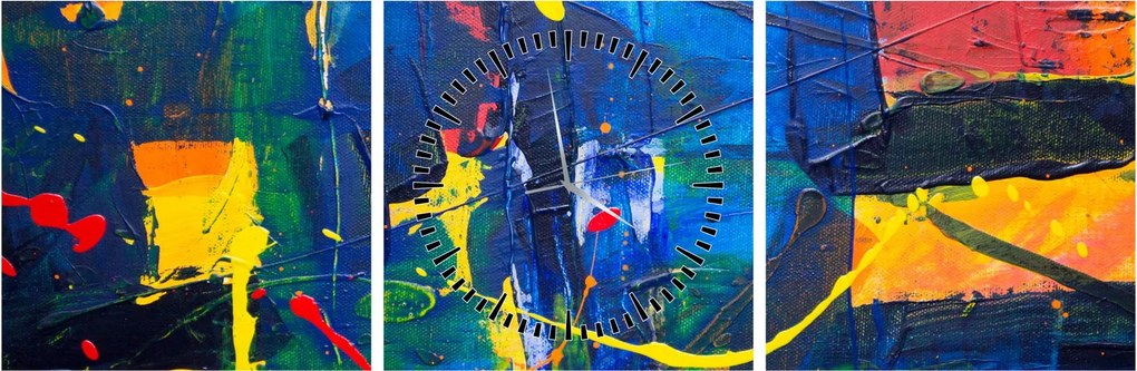 Obraz - Abstrakcia (s hodinami) (90x30 cm)