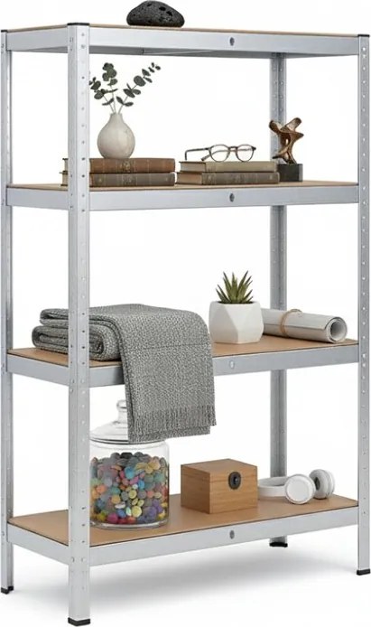 Akcia 20x Regál 150x70x30 cm pozinkovaný 4-policový, nosnosť 700 kg