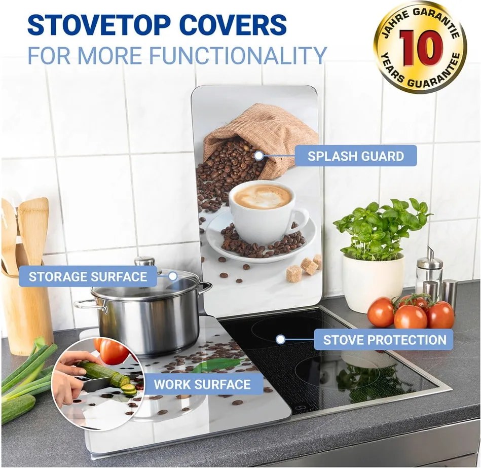 Kryty na sporák z tvrdeného skla v súprave 2 ks 52x30 cm Café Aromatica – Maximex