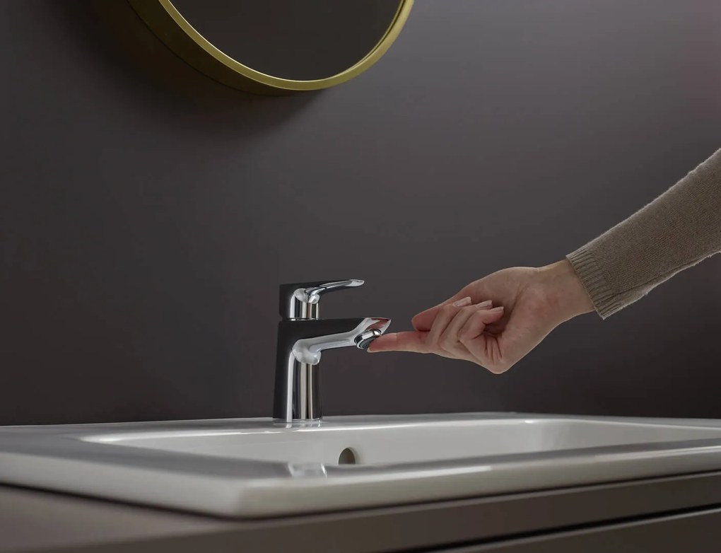 Hansgrohe Talis E, umývadlová batéria 80 s odtokovou súpravou Push-Open, s výpusťou Push-Open, chrómová, HAN-71701000