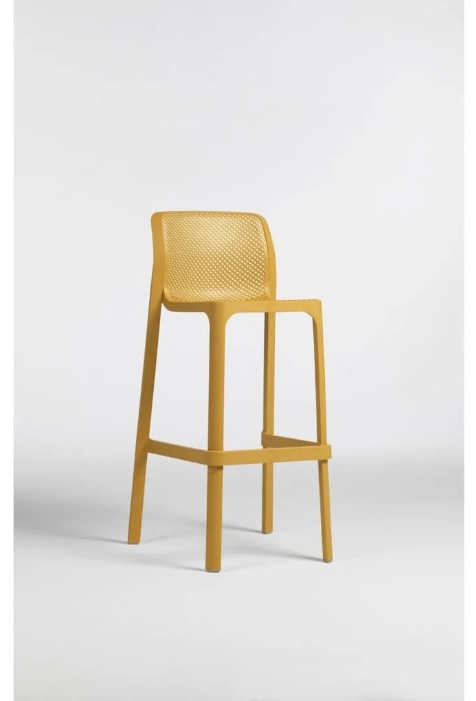NET STOOL záhradná barová stolička bez podrúčok corallo