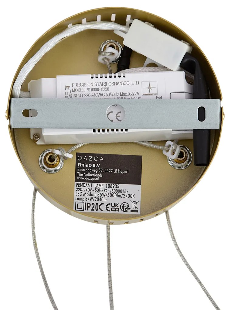 Dizajnové závesné svietidlo zlaté okrúhle s 3-stupňovým stmievaním - Krisscross