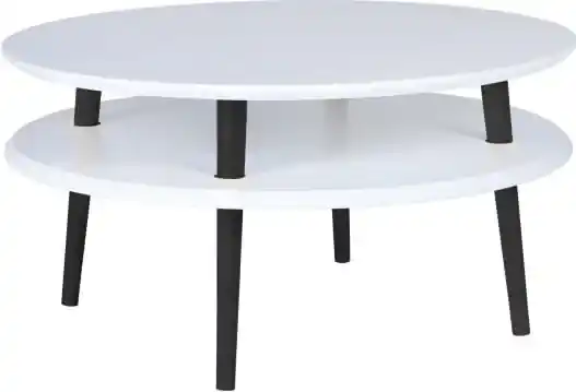 Biely konferenčný stolík s čiernymi nohami Ragaba UFO, Ø 70 cm | Biano