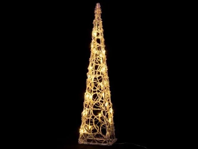 Nexos 5976 Vianočná dekorácia - Akrylový kužeľ - 60 cm, teple biely na batérie