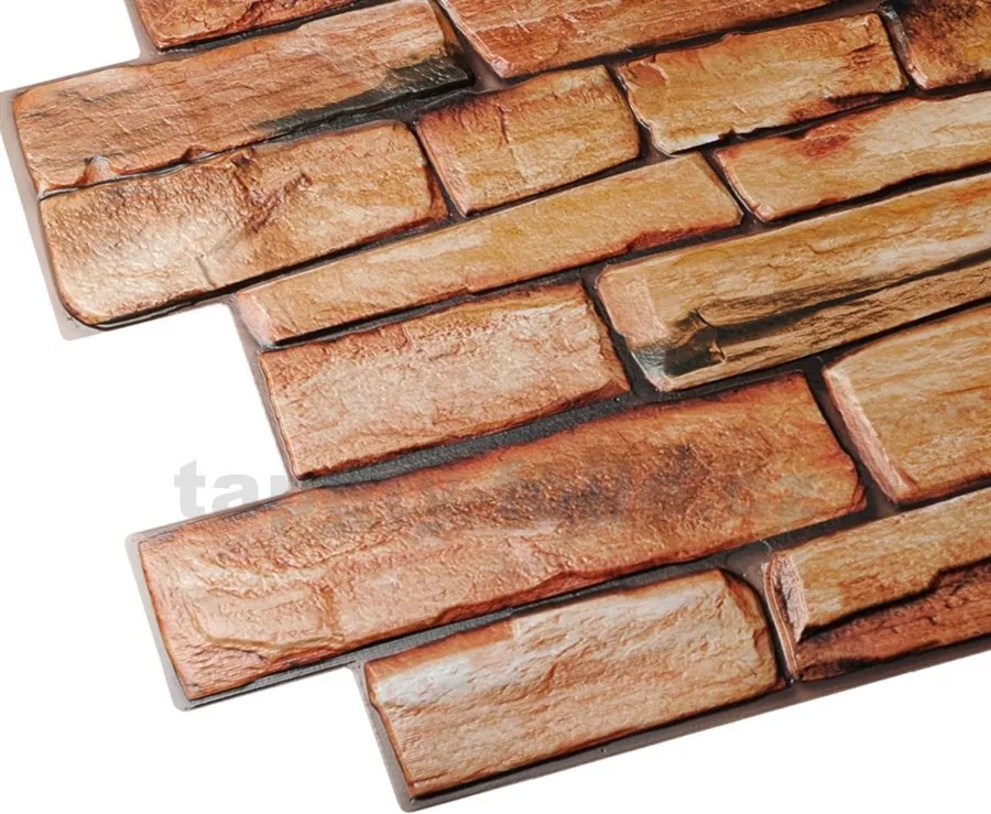 Obkladové panely 3D PVC TP10007705, cena za kus, rozmer 980 x 498 mm, kameň karneolový, GRACE
