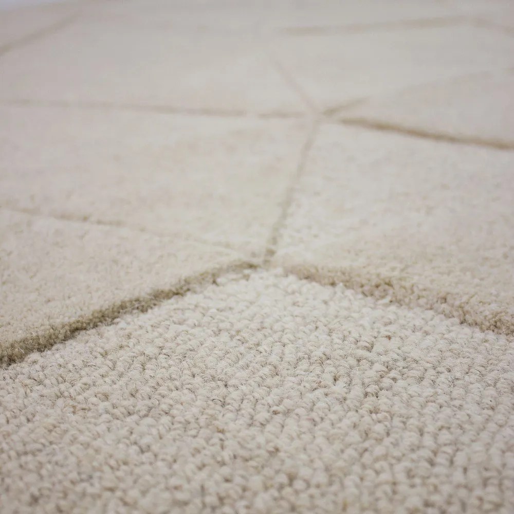Béžový ručne tkaný vlnený koberec 120x170 cm Shard – Flair Rugs