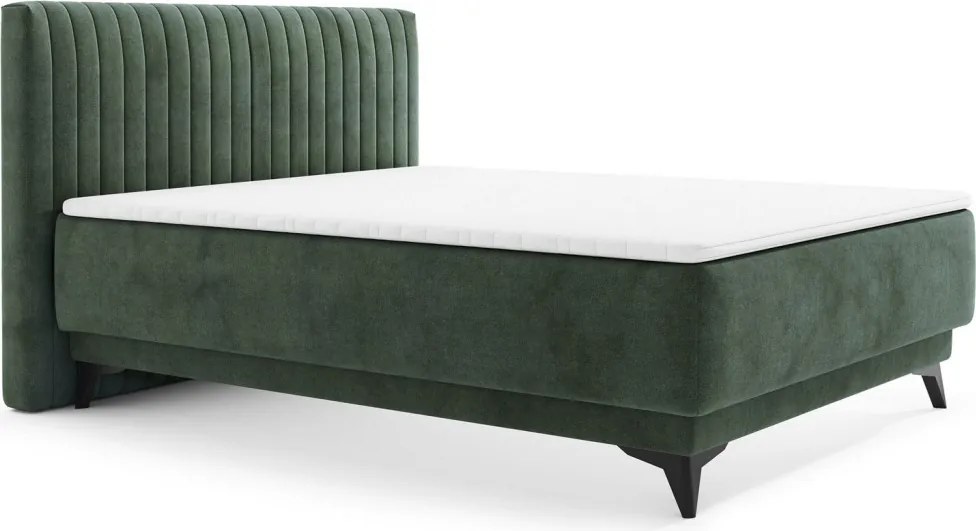 Posteľ Kalla 140x200 cm, fľaškovo zelená látka