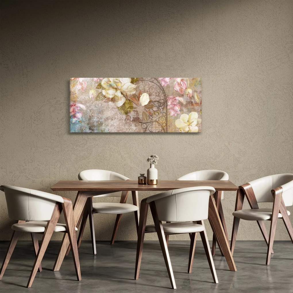 Obraz - Kvetinový ornament (120x50 cm)