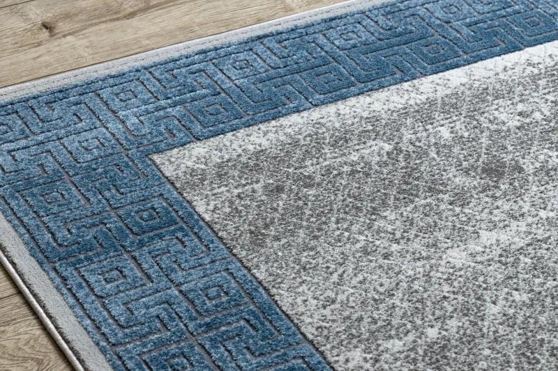 Moderný koberec NOBLE 1512 68 vzor rámu, Grécky vintage - Štrukturálny, dve vrstvy rúna, krémová modrá Veľkosť: 240x330 cm