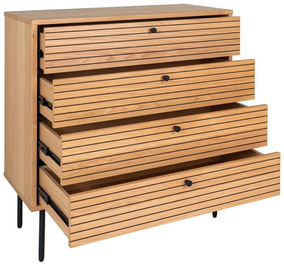 Vysoká komoda v dekore duba v prírodnej farbe 80x85 cm Kyoto – House Nordic