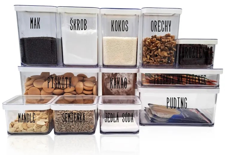 PEČENIE - Súprava dóz na potraviny ROTHO LOFT 12ks - biela