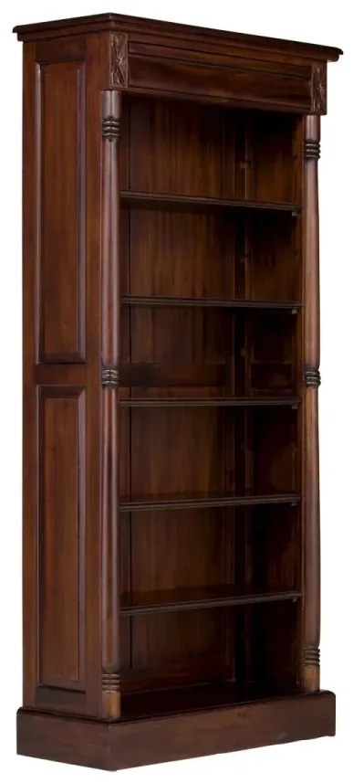 furniture-nabytek.cz - Masivní knihovna Cambridge II z mahagonu, lakovaná, hnědá – 85×36×180 cm