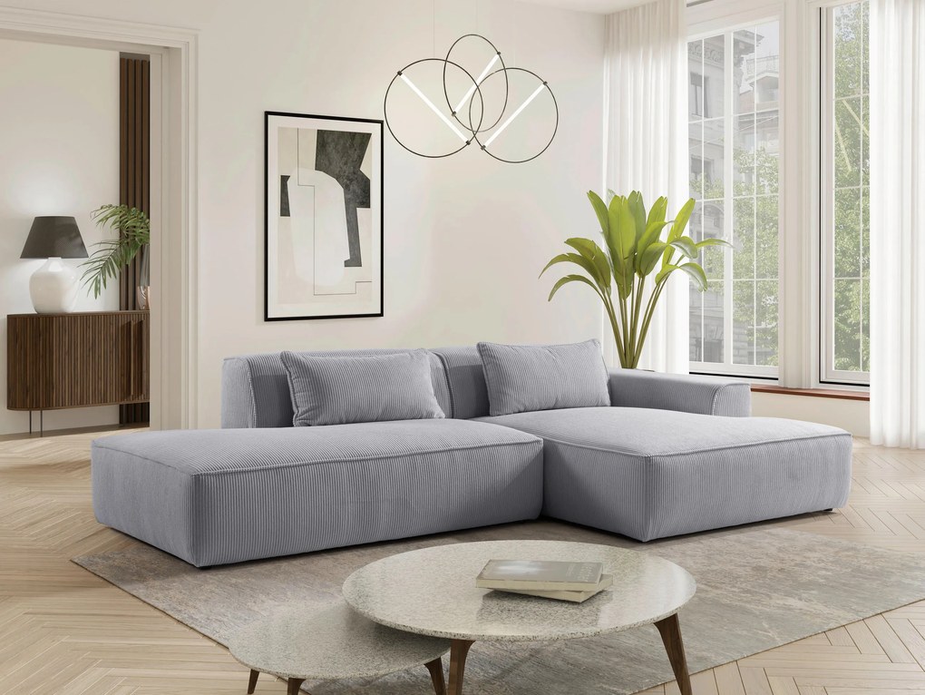XXXLutz ROHOVÁ SEDAČKA, plast, textil, kompozitné drevo, svetlosivá MID.YOU - Sedačky - 000694009602