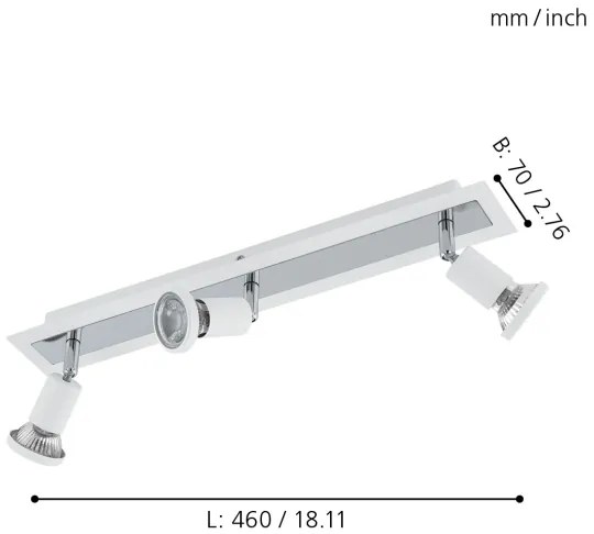 Eglo 94961 - LED bodové svietidlo SARRIA 3xGU10-LED/5W/230V