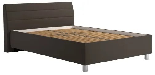 Čalúnená posteľ s úložným priestorom a matracom DALMA 140x200 cm sivá/hnedá