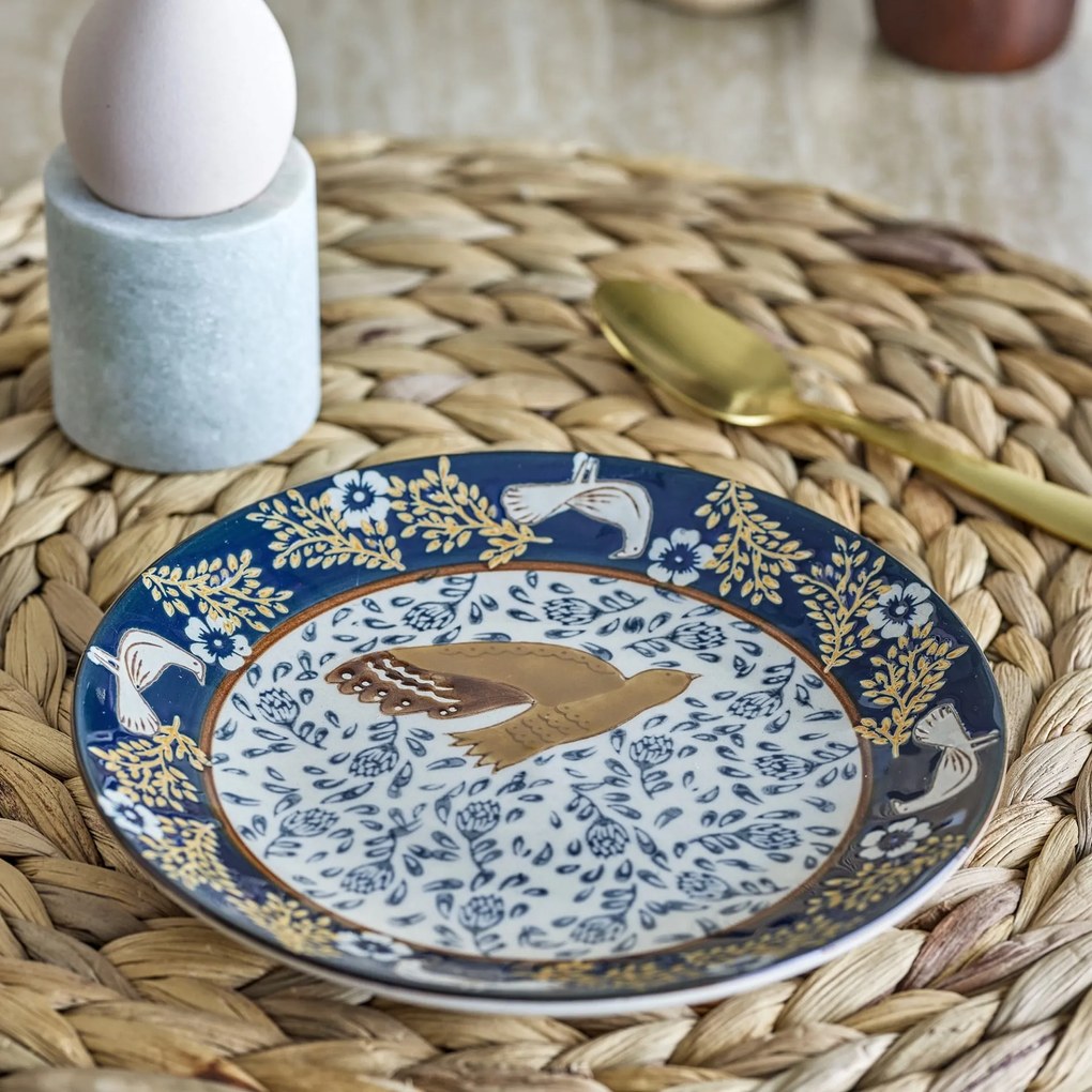 Bloomingville Kameninový dezertný tanier Hezha Blue Ø 16 cm