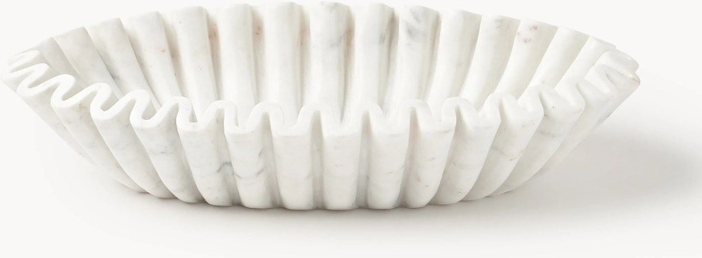 Ručne vyrobená mramorová oválna dekoračná miska Santorini, Š 35 cm