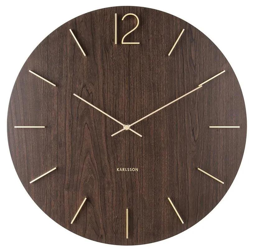 Nástenné hnedé hodiny Meek MDF ∅ 50 × 4 cm