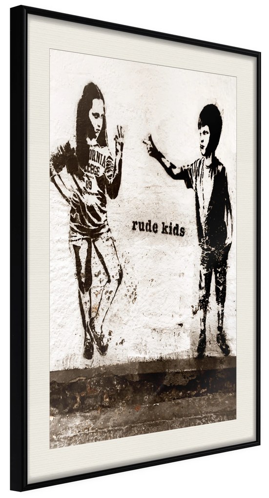 Artgeist Plagát - Rude Kids [Poster] Veľkosť: 30x45, Verzia: Čierny rám