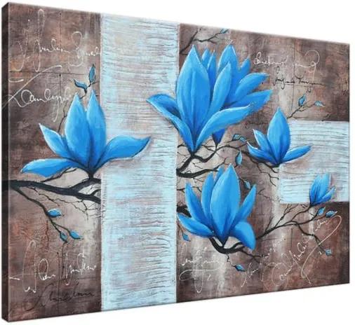 Ručne maľovaný obraz Nádherná modrá magnólia 100x70cm RM3437A_1Z