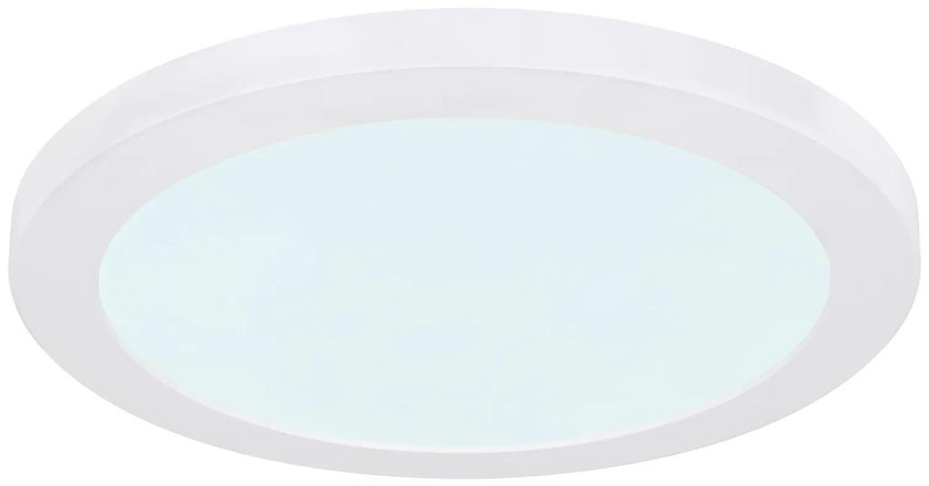 GLOBO Stropné LED prisadené osvetlenie LASSE, 24W, teplá biela-studená biela, 12,5 cm, okrúhle, biele