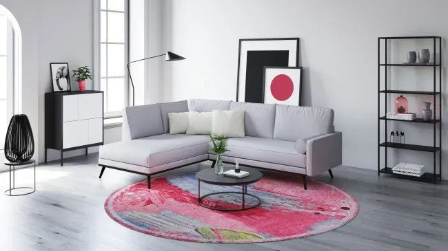 Koberec COSIMA ružový kruh