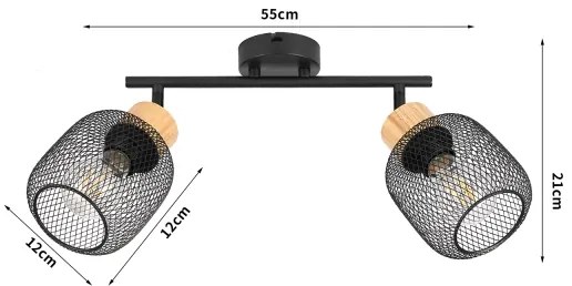 Brilagi - Bodové svietidlo BASKLITE 2xE27/15W/230V drevo/čierna