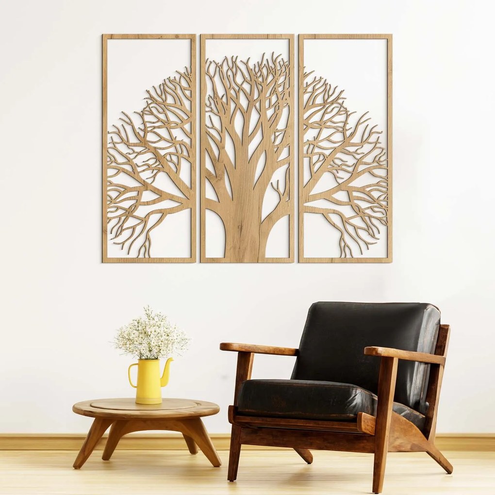 DUBLEZ | Viacdielny obraz na stenu - Strom z dreva