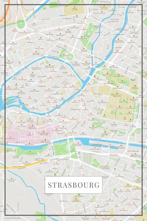 Mapa Strasbourg color