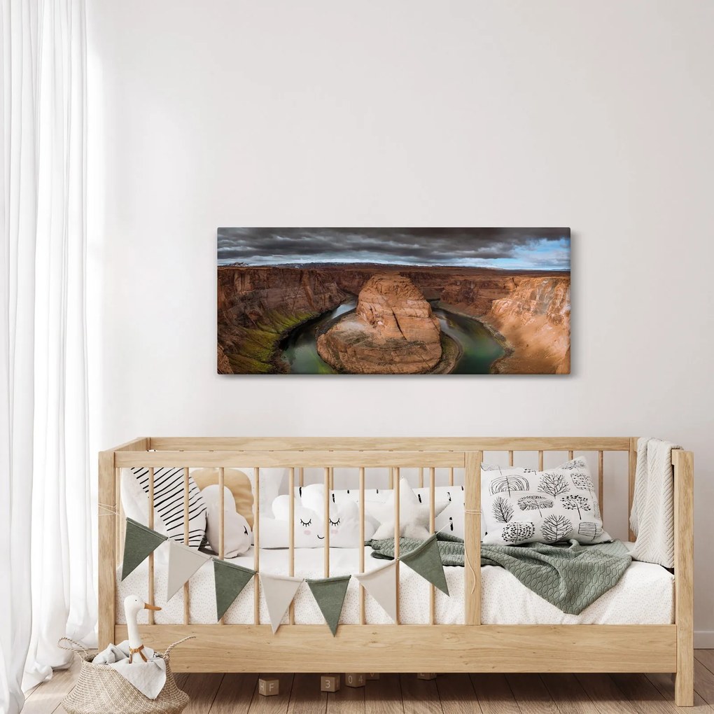 Obraz jazera v útese (120x50 cm)