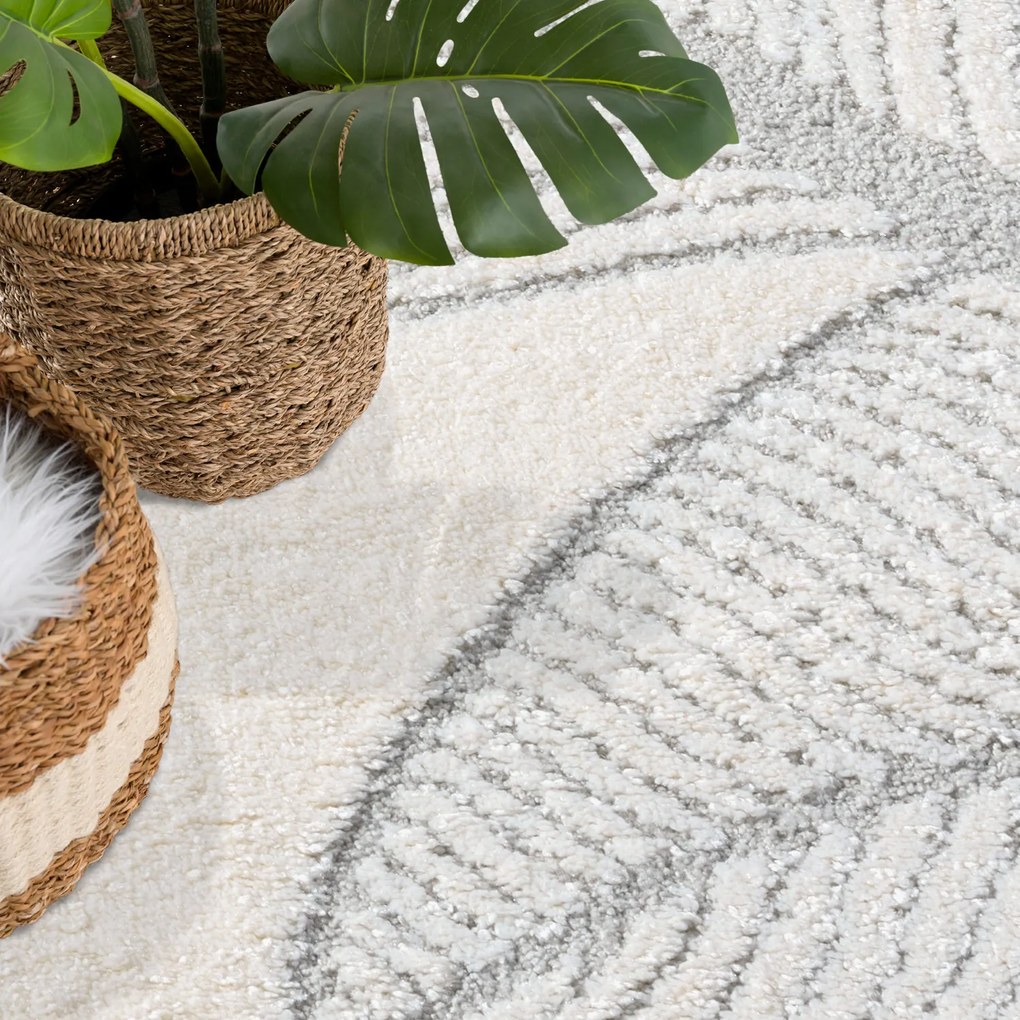 Dekorstudio Moderný okrúhly koberec LOUNGE 0629 - sivý Priemer koberca: 160cm