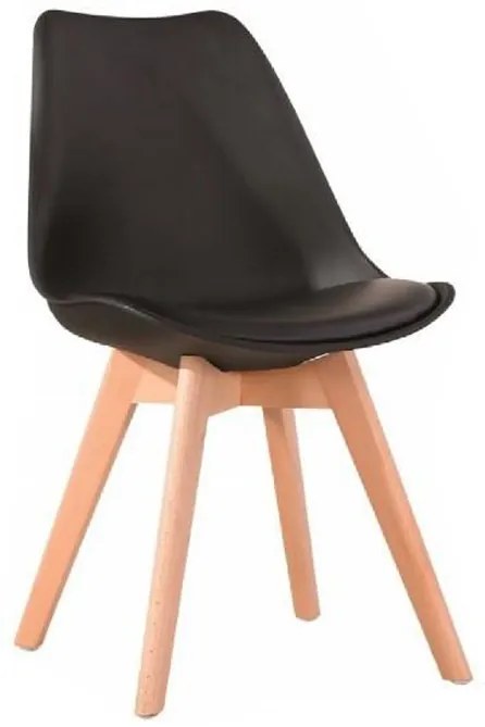 AKCIA Čierna stolička BALI MARK s bukovými nohami II. akosť
