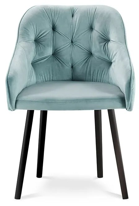 Zelená Zamatová stolička Luisa dĺžka 54 × šírka 50 × výška 80 cm MILO CASA