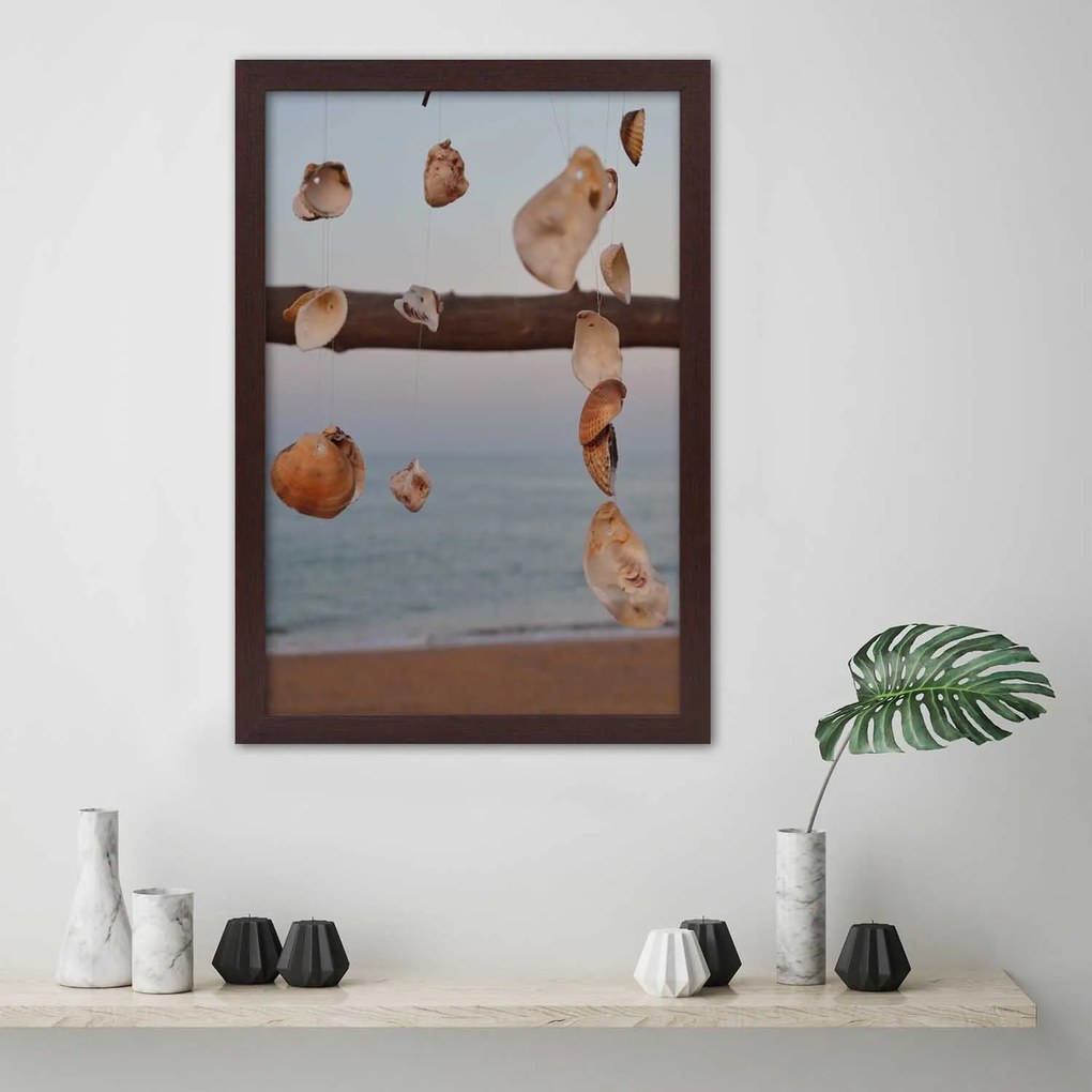 Gario Plagát Pláž a dekoratívne mušle Farba rámu: Bez rámu, Rozmery: 40 x 60 cm