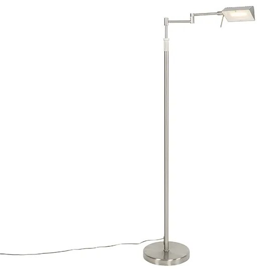 Dizajnová stojaca lampa oceľ vrátane LED s dotykovým stmievačom - Notia