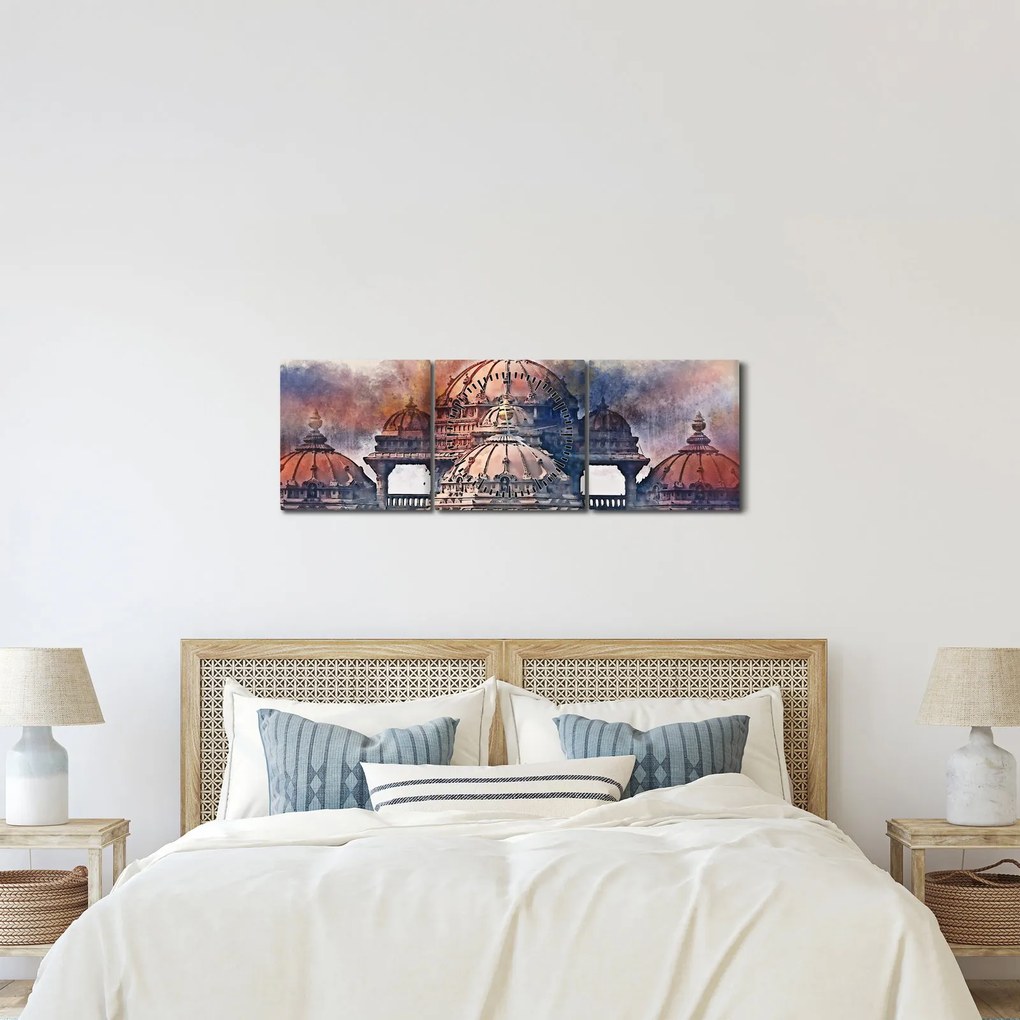 Obraz - Akshardham, Nové Dílií, India (s hodinami) (90x30 cm)