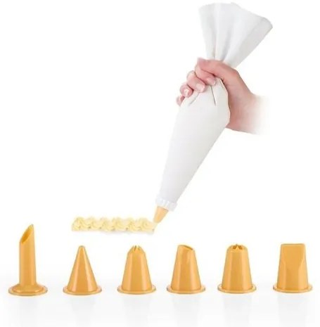 Tescoma DELÍCIA zdobiace vrecúško plátené 35 cm, 6 trysiek