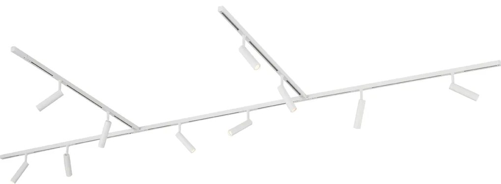 Moderný koľajnicový systém s 10 bodovými svetlami biely 1-fázový - Slimline Uzzy